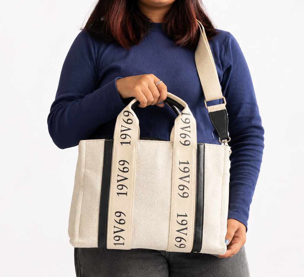 Ivory Medium Canvas Tote