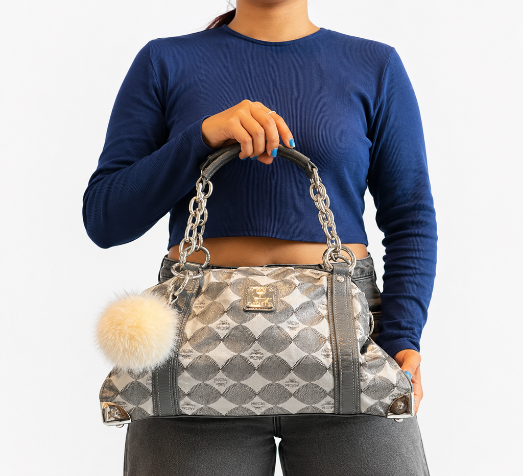 Jacquard Logo Print Shoulder Bag