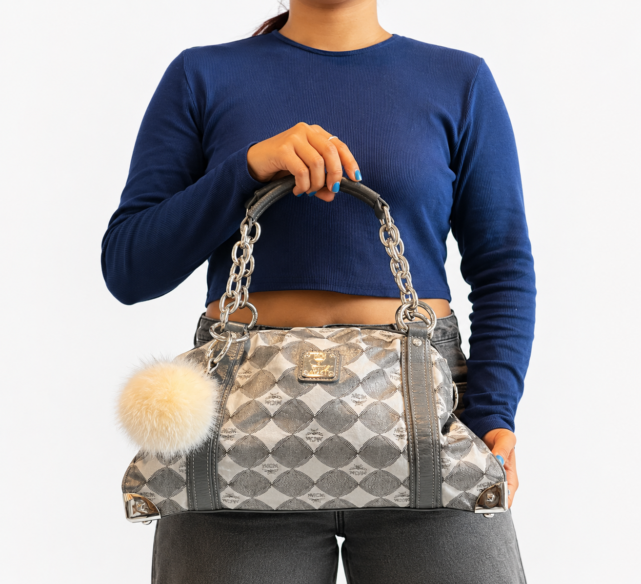 Jacquard Logo Print Shoulder Bag
