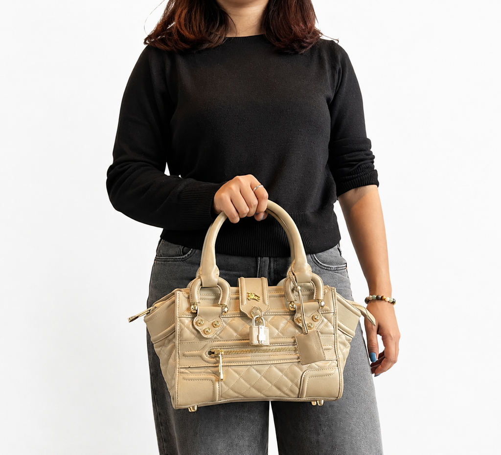 Quilted Leather Small Manor Bag