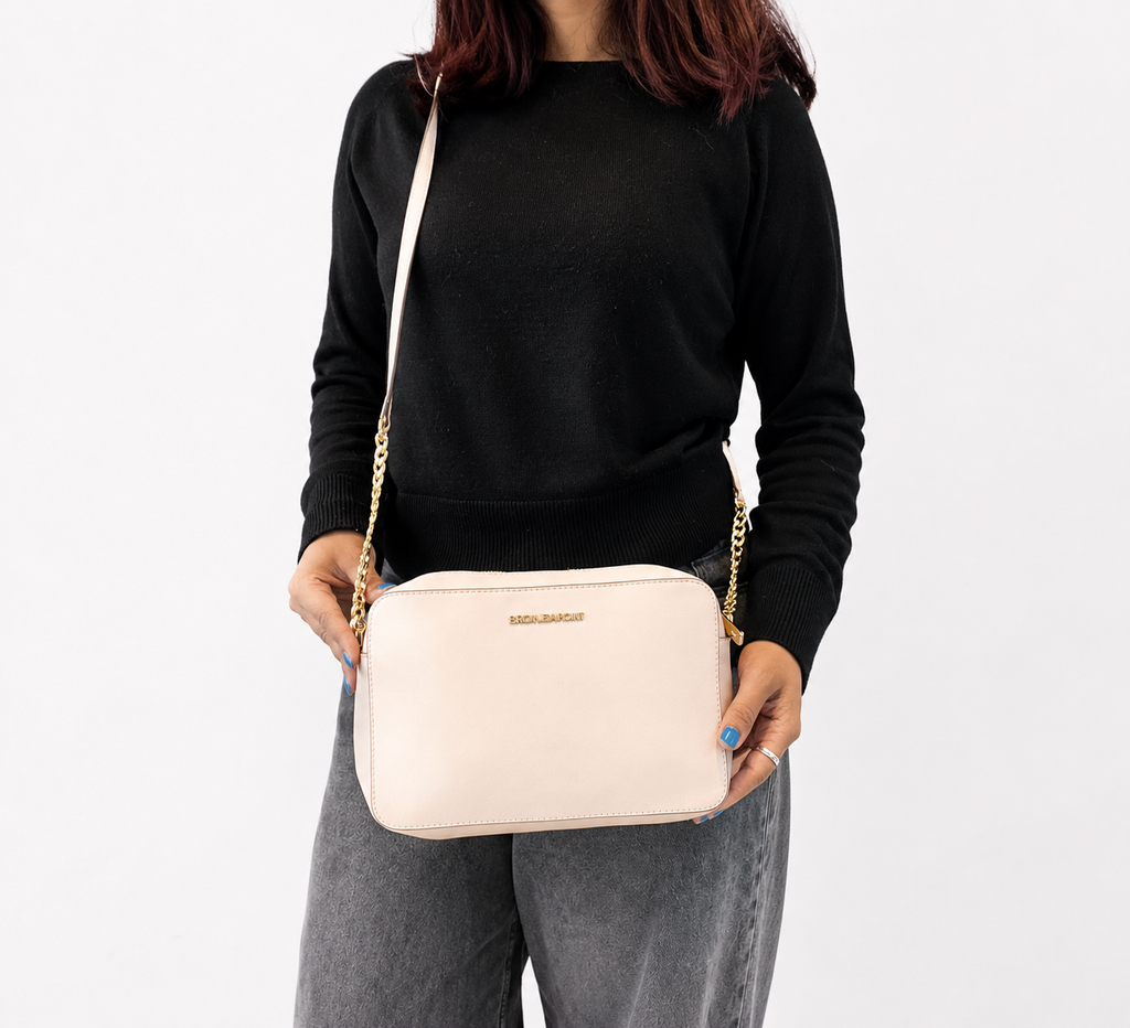 Pink Jet Set Small Saffiano Leather Crossbody Bag