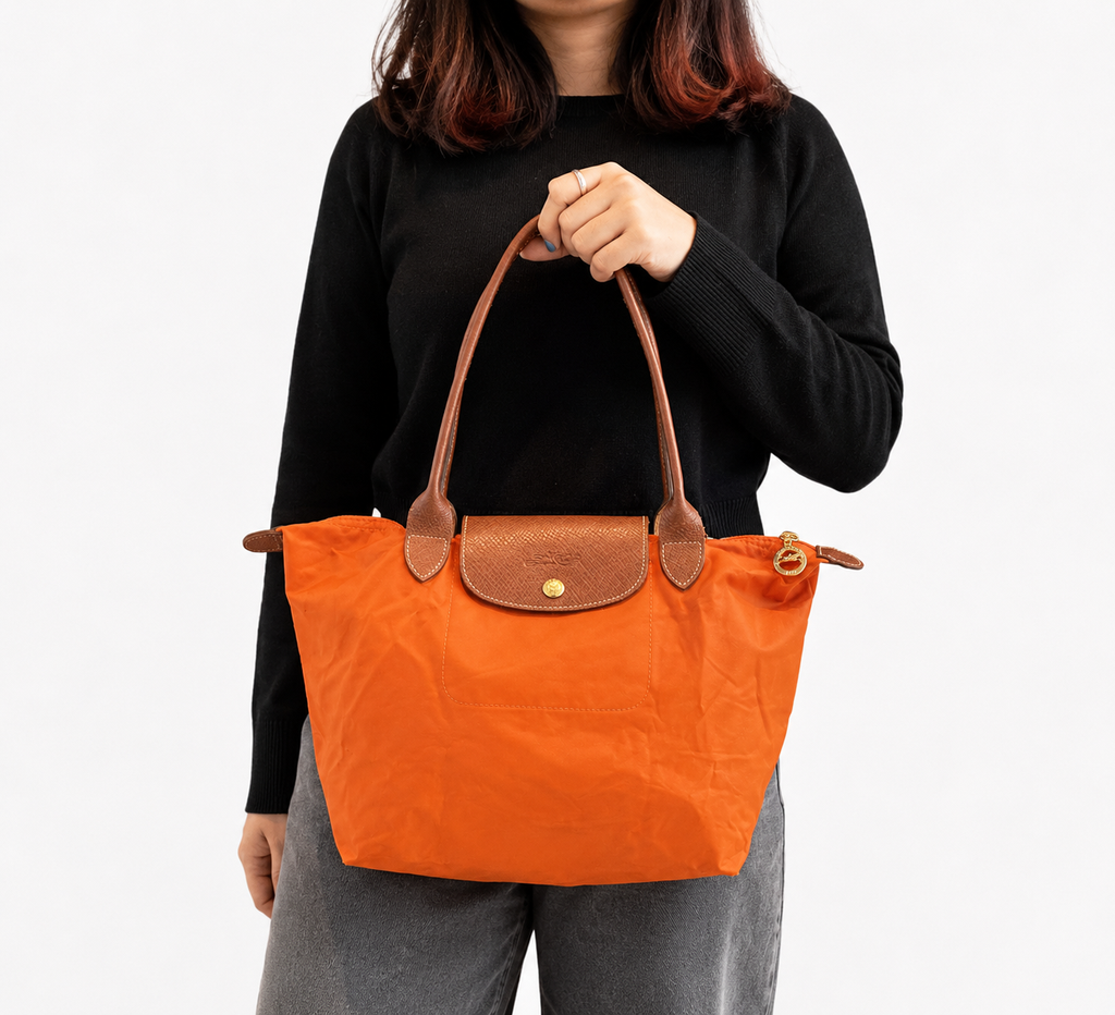 Orange Le Pliage Bag