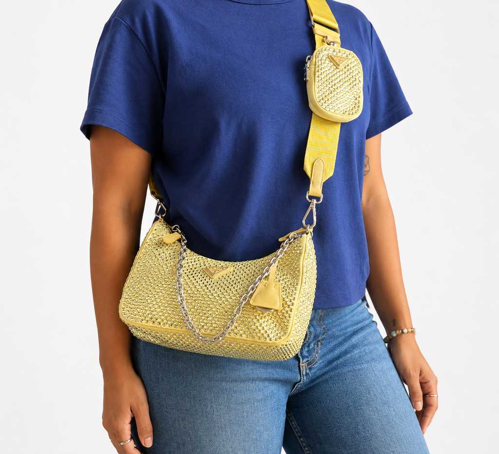 Re-Edition Crystal-Embellished Shoulder Bag