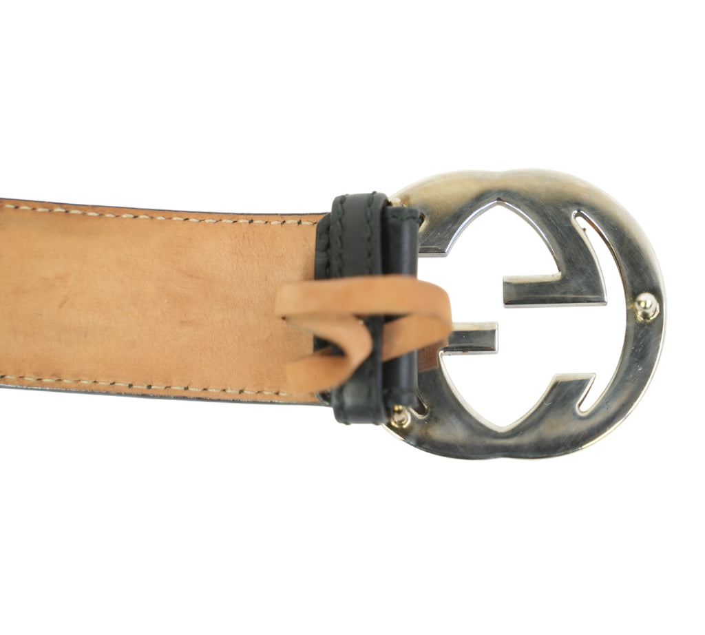 Black Guccissima Interlocking G Belt Size - 105 Cm
