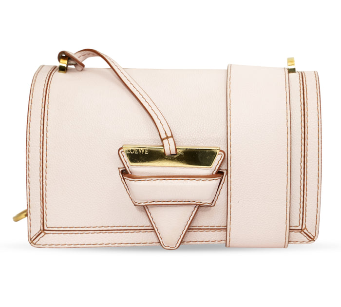 Soft Pink Grained Calfskin Barcelona Shoulder Bag