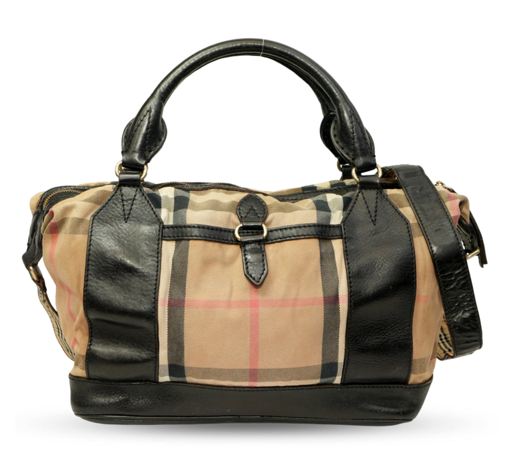 House Check Canvas & Leather Bridle Lynher Tote
