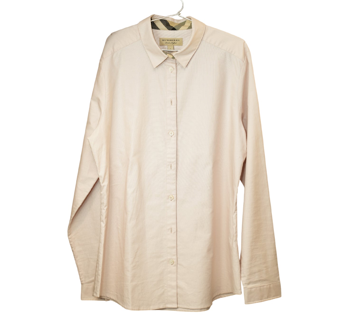 Pale Pink Regular Fit Cotton Poplin Shirt Size - L G