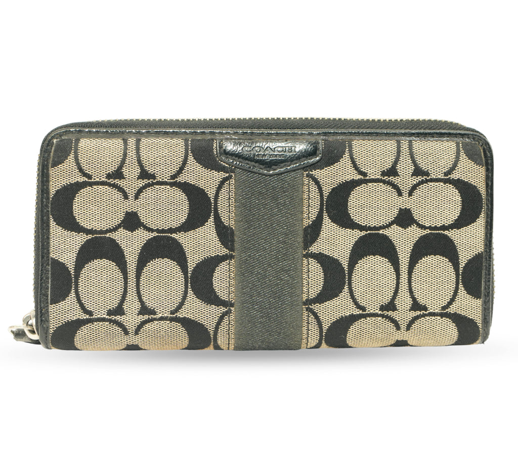 Signature Canvas Accordion Zip Wallet