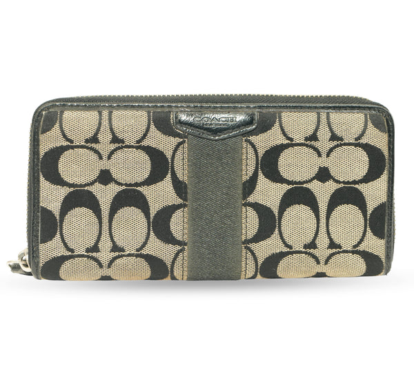 Signature Canvas Accordion Zip Wallet