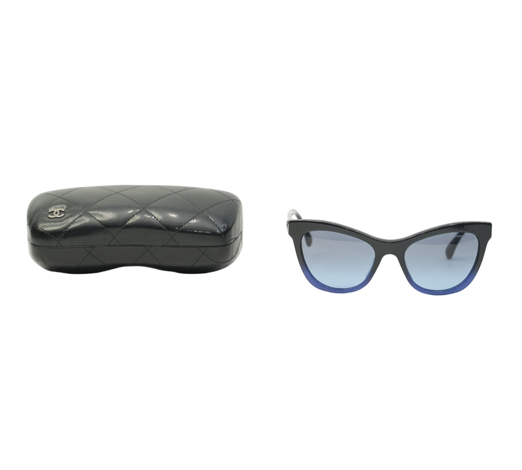 Black/Blue Gradient Cat Eye Sunglasses
