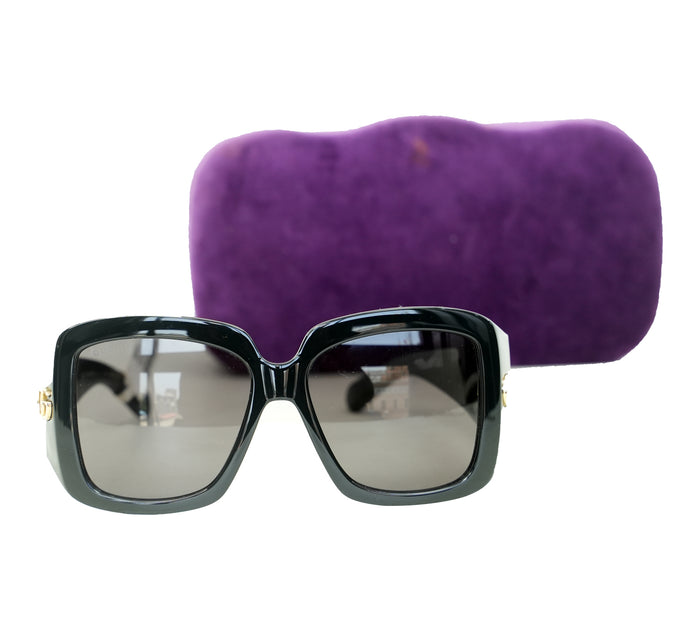 Black Square Wrap Sunglasses