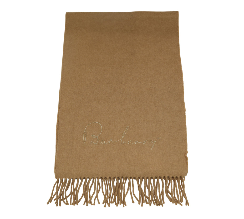 Solid Cashmere Fringed Scarf