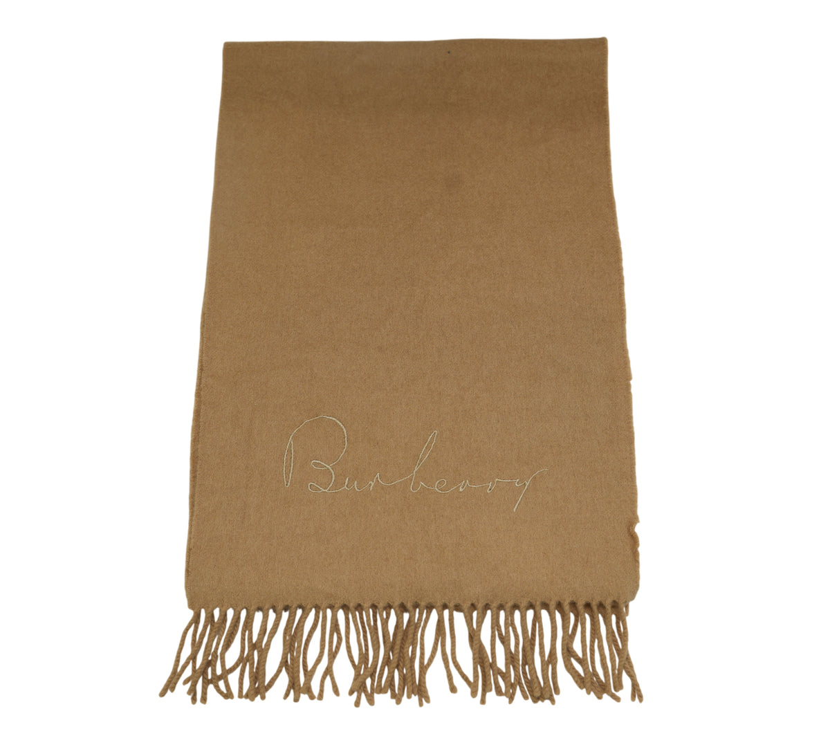 Burberry  Solid Cashmere Fringed Scarf