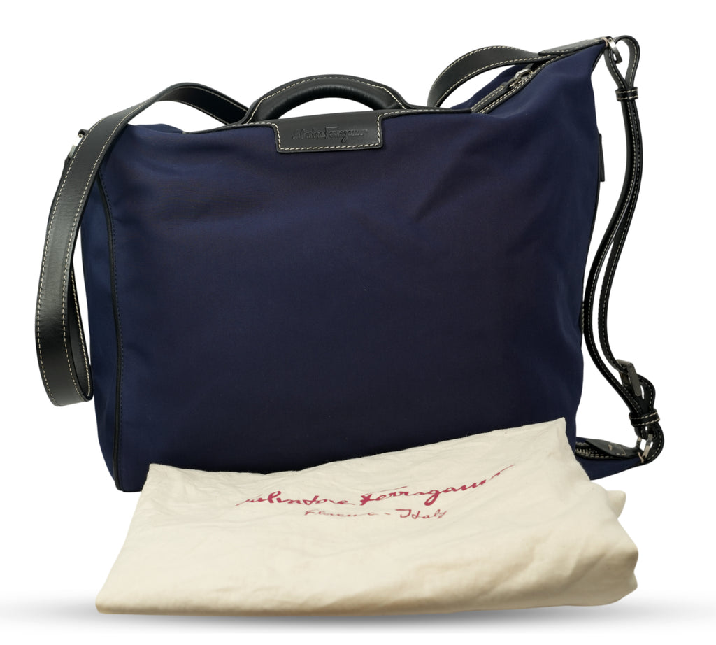 Navy Blue Mika Nylon Tote Bag