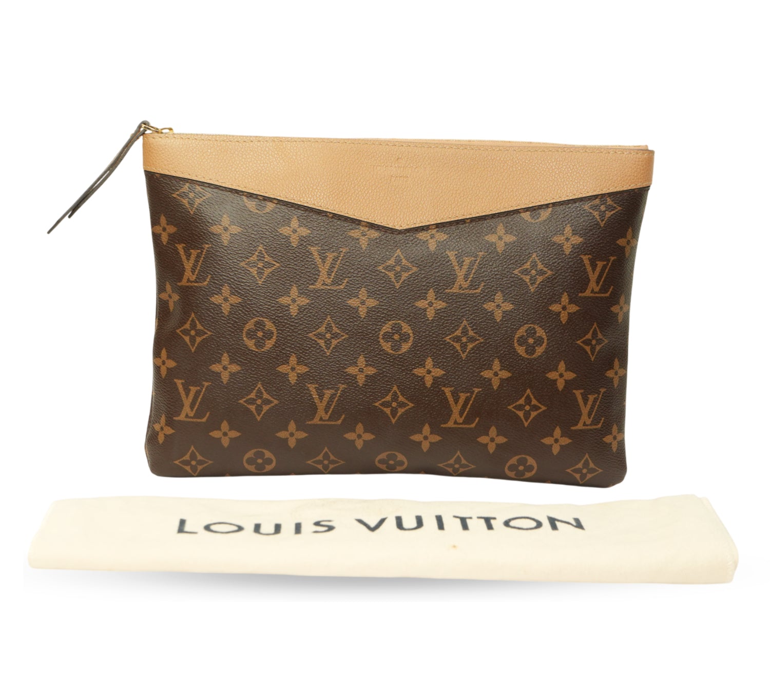 Camel Hue Monogram Canvas Daily Pouch