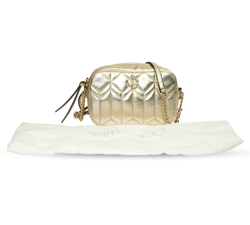 Light Gold Avenue Quilted Leather Camera Bag