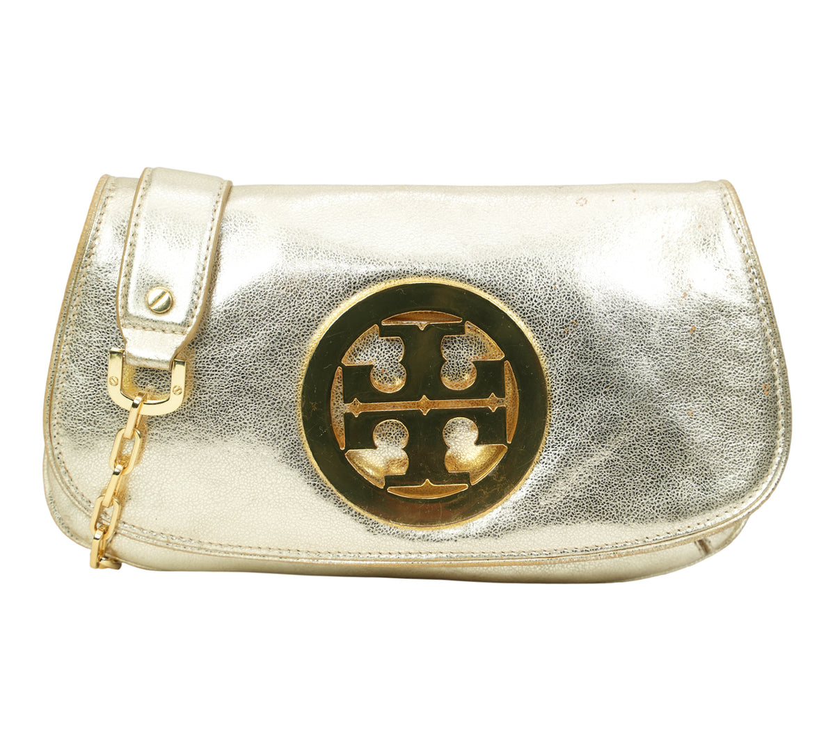 Tory Burch  Reva Metallic Leather Shoulder Bag
