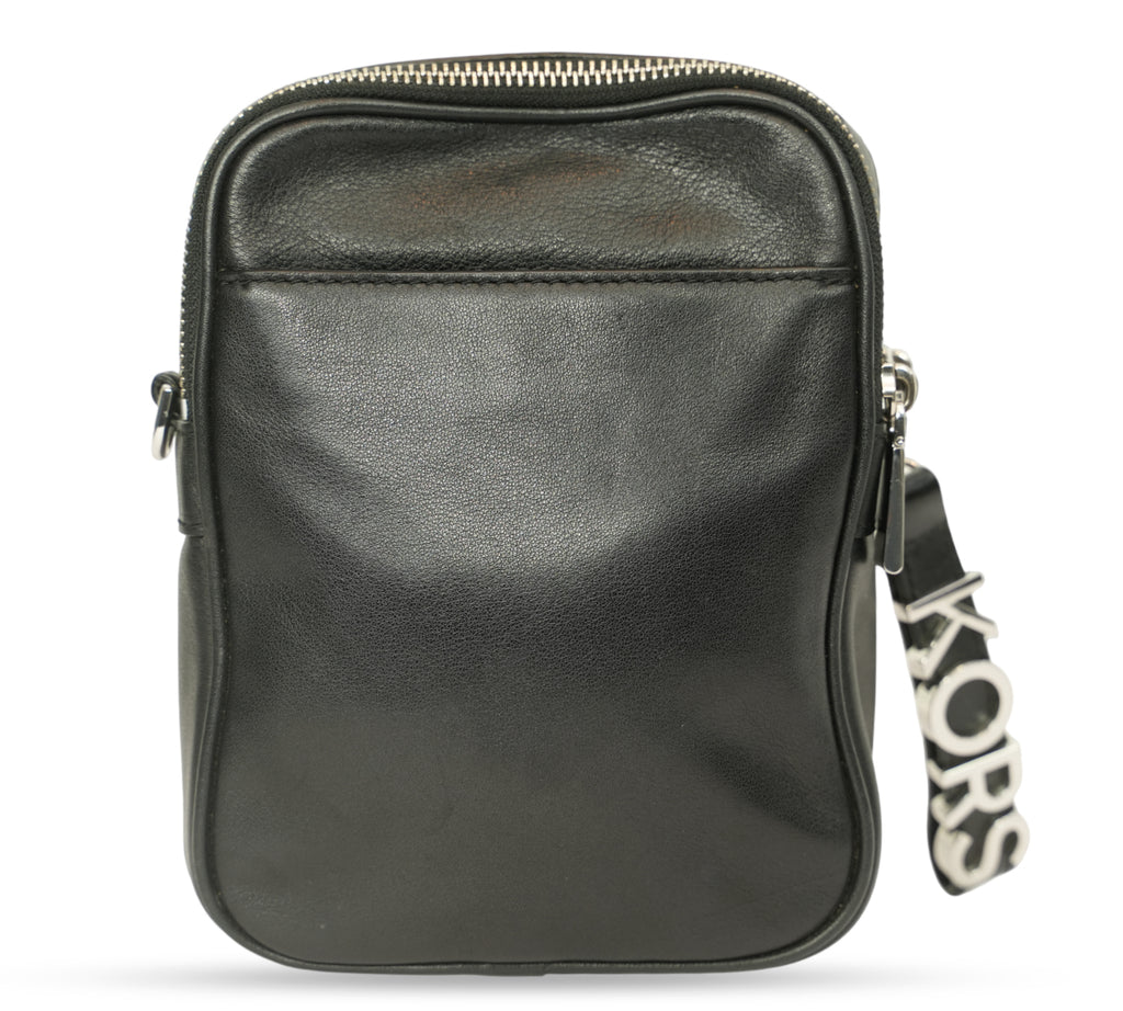 Jet Set Medium Leather Logo Tape Crossbody Bag