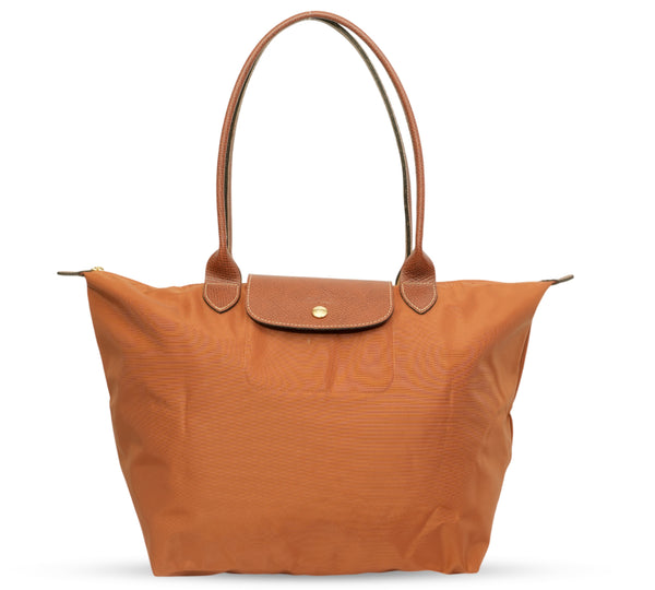 Cognac Le Pliage Original L Shoulder Bag