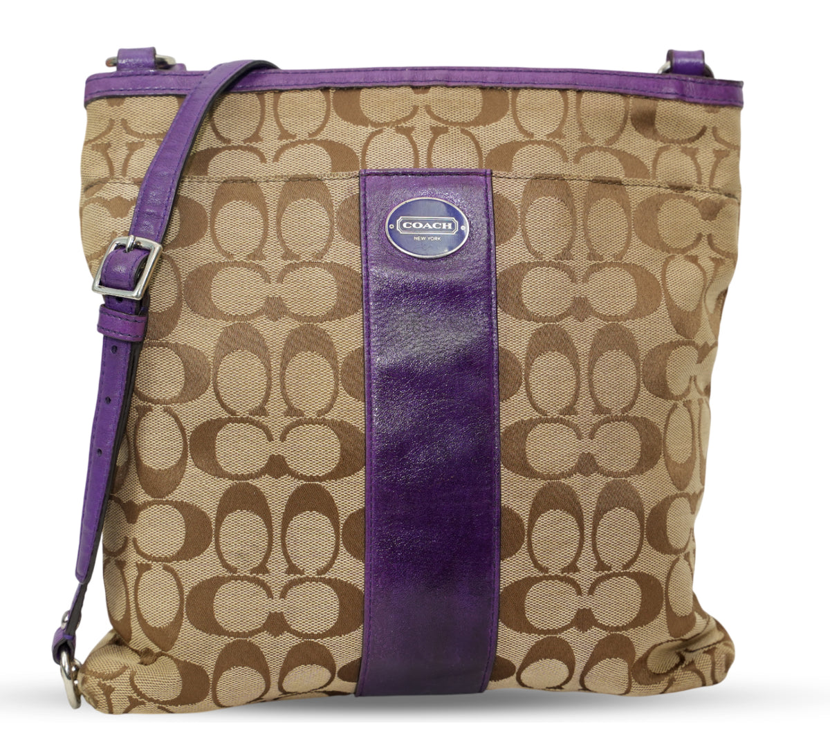 Coach Signature Stripe File Bag