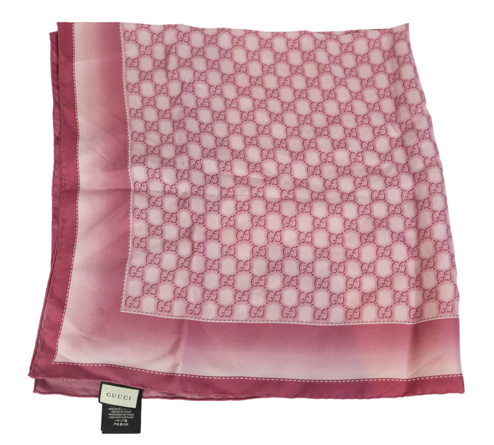 Soft Rose Pink GG Jacquard Silk Scarf