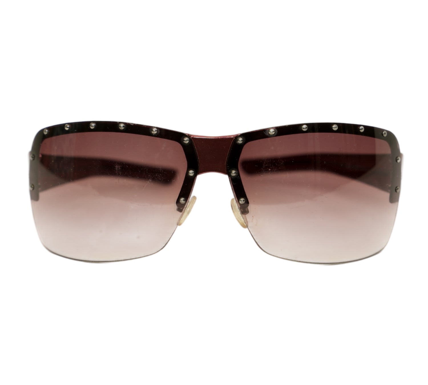 Studded Rimless Shield Sunglasses