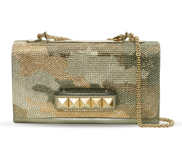 Garavani Rockstud Va Va Voom Crystal Camouflage Flap Bag
