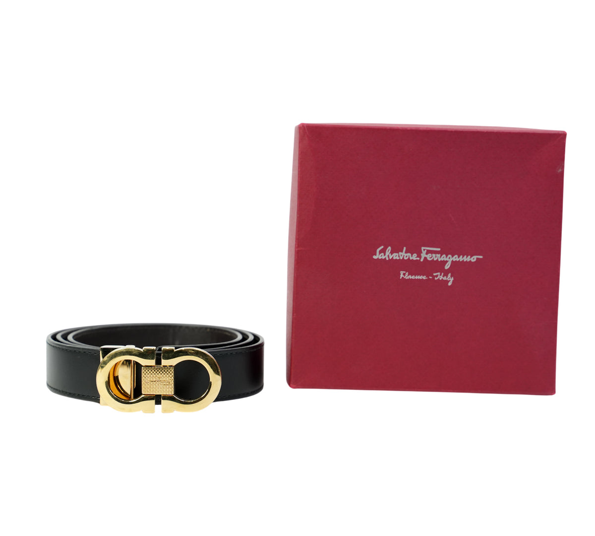 Salvatore Ferragamo Black Reversible & Adjustable Gancini Belt Size - 95 Cm