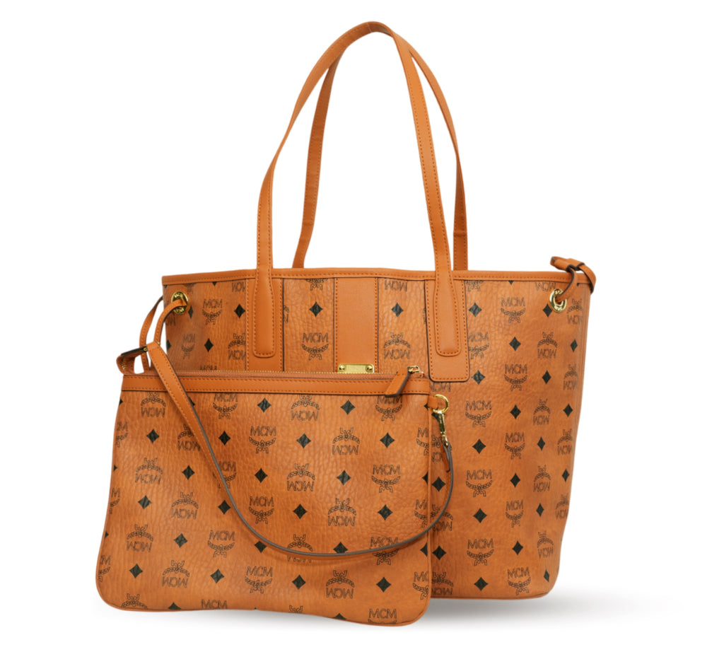 Cognac Liz Reversible Shopper / Tote Bag