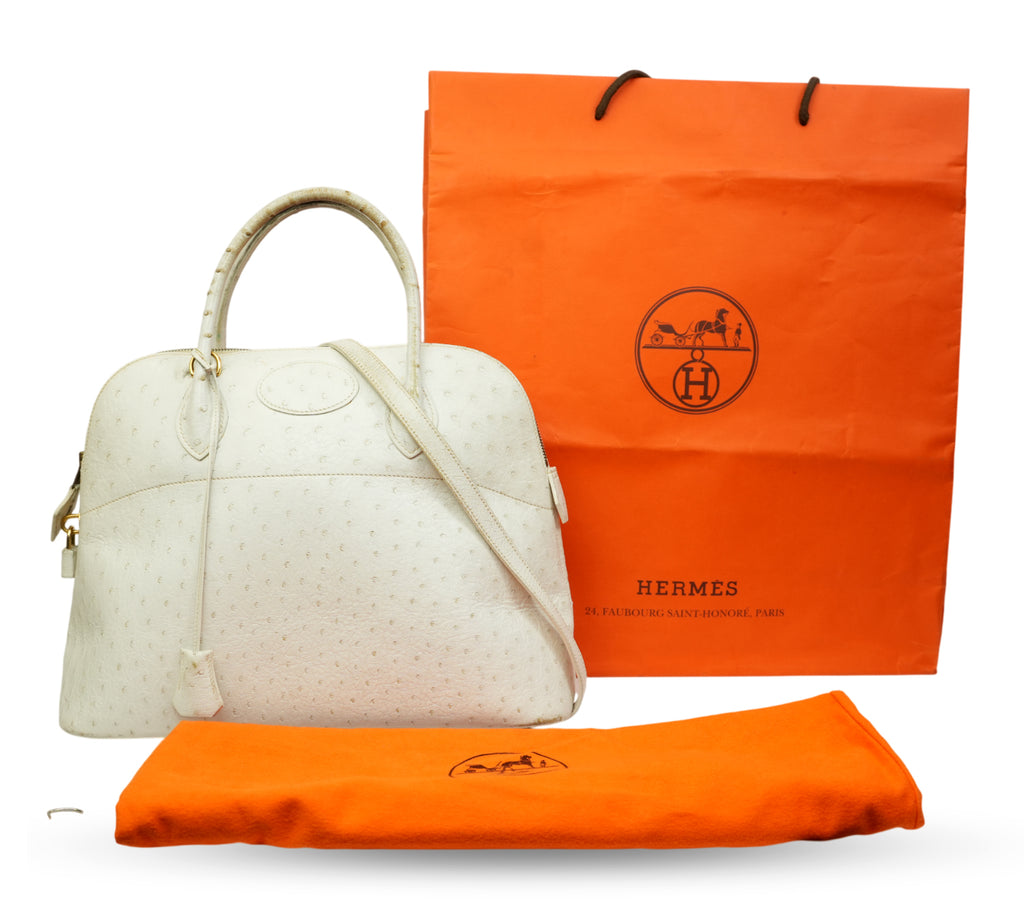 Ostrich Leather Bolide Bag