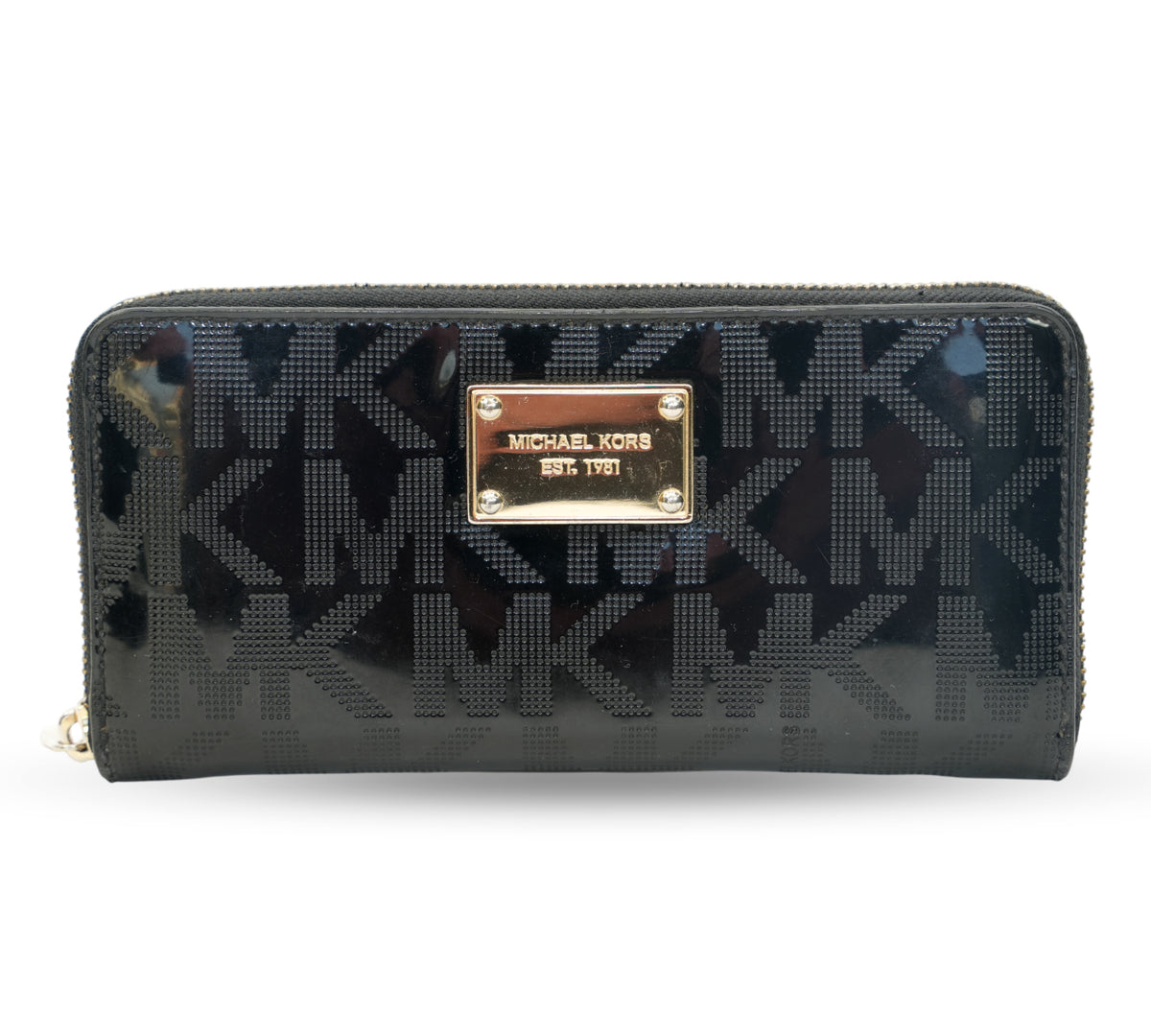 Michael Kors Jet Set Signature Mirror Metallic Zip-Around Continental Wallet