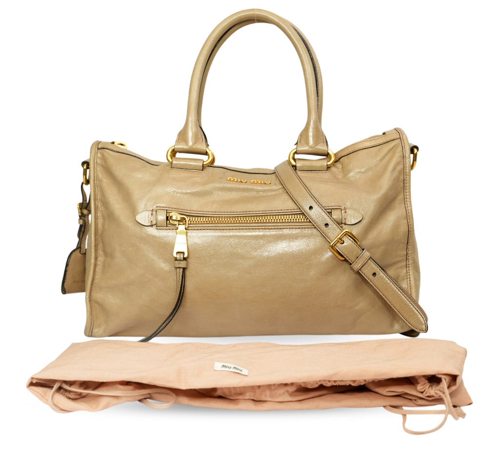 Vitello Shine Leather Satchel