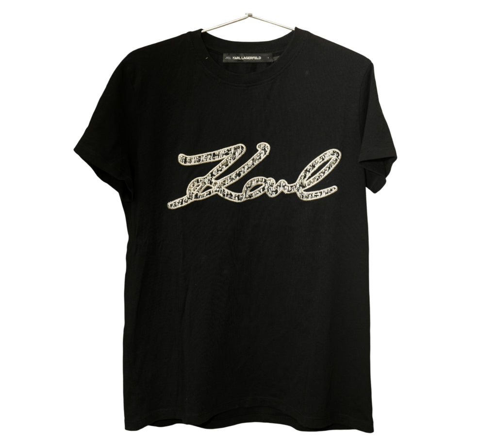 Women's Bouclé Karl Signature T-Shirt Size - S