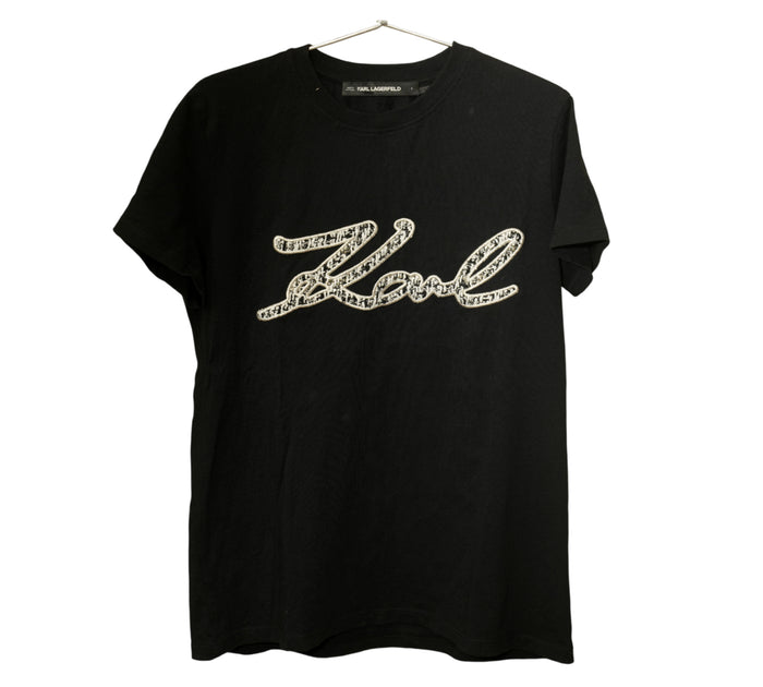 Women's Bouclé Karl Signature T-Shirt Size - S