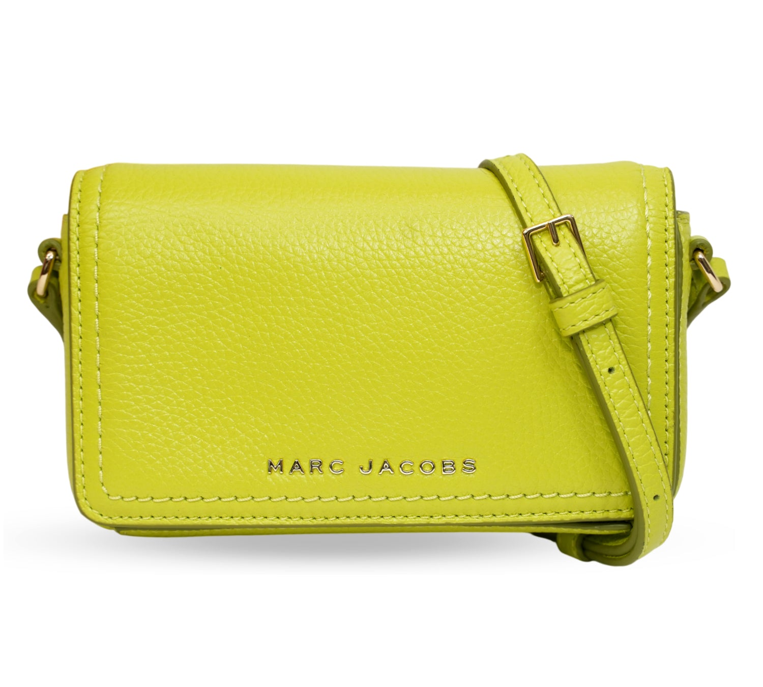 Lime Green Groove Leather Mini Bag