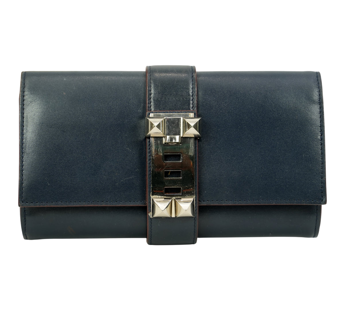 Hermes  Bleu Marine Médor Clutch 23