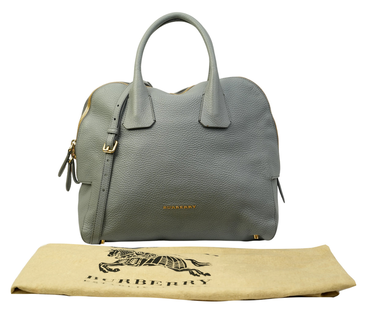 Burberry  Storm Grey Greenwood Bowling Bag