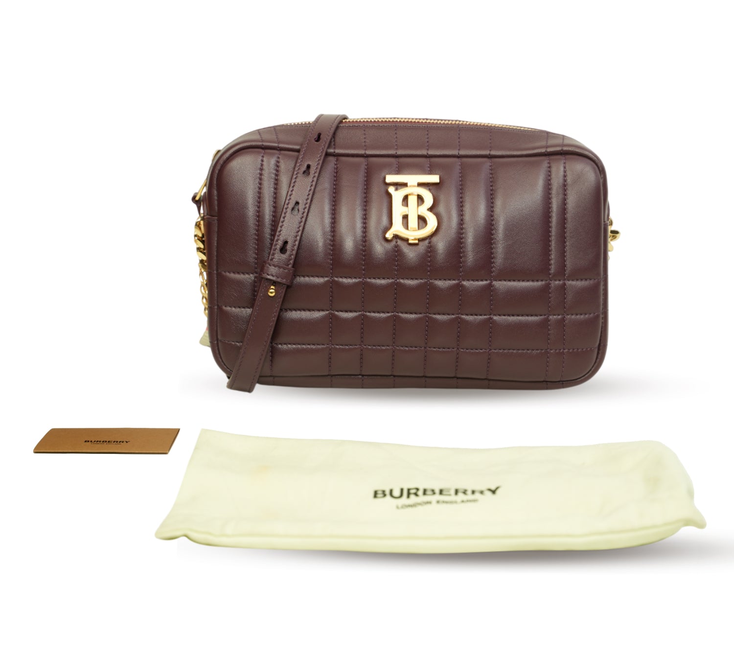 Deep Maroon Lola Quilted Leather Small Camera Bag