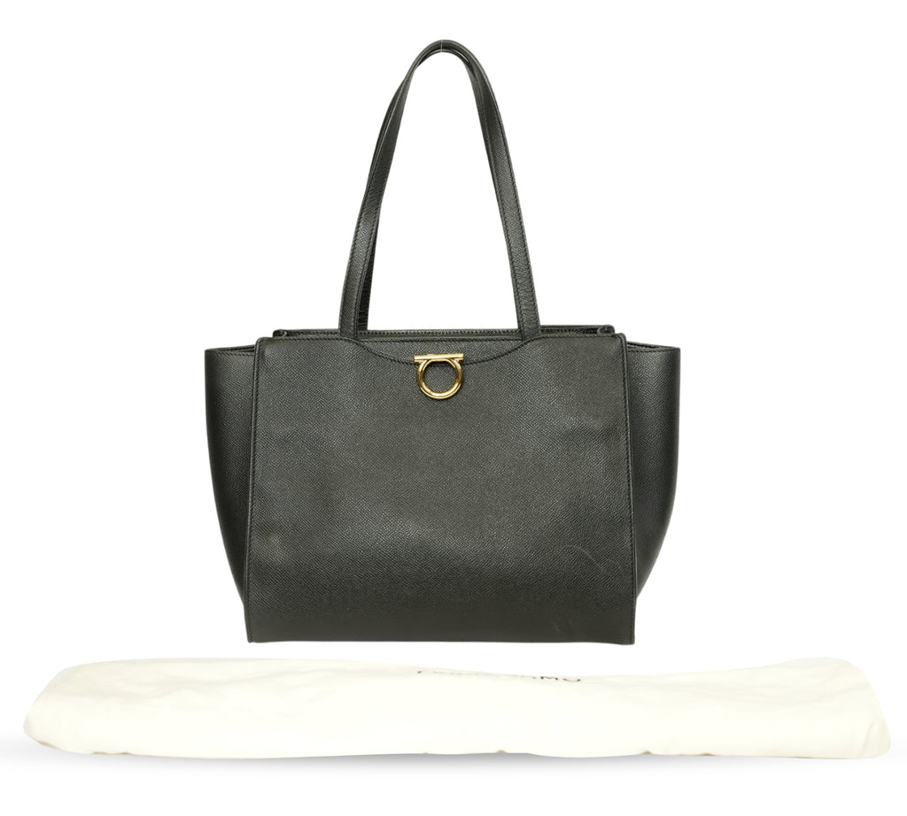 Black Gemini Gancini Medium Tote Bag