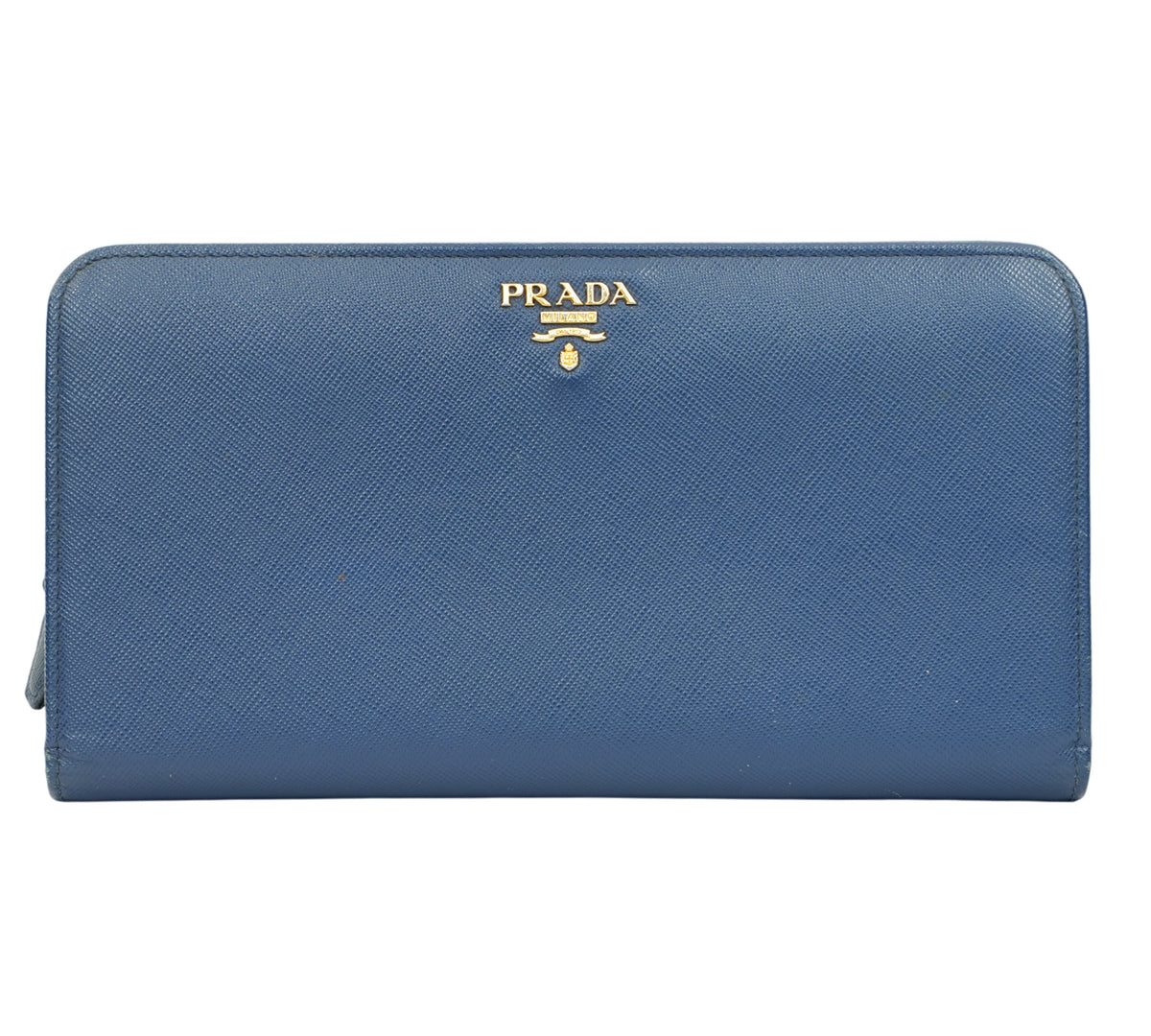 Prada  Navy Blue Saffiano Metal Leather Long Wallet