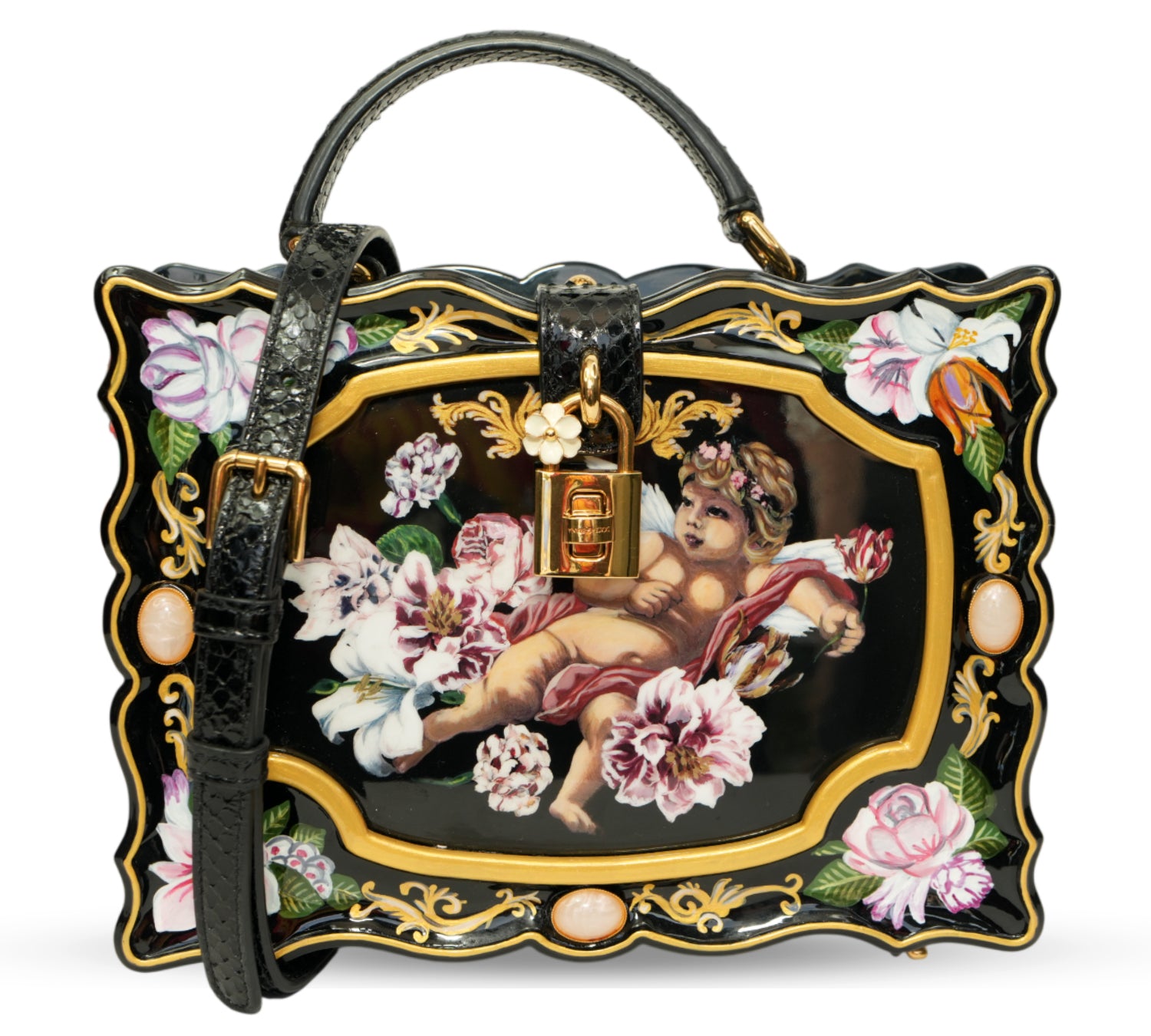 Dolce & Gabbana Hand Painted Wooden Cherub Box Bag