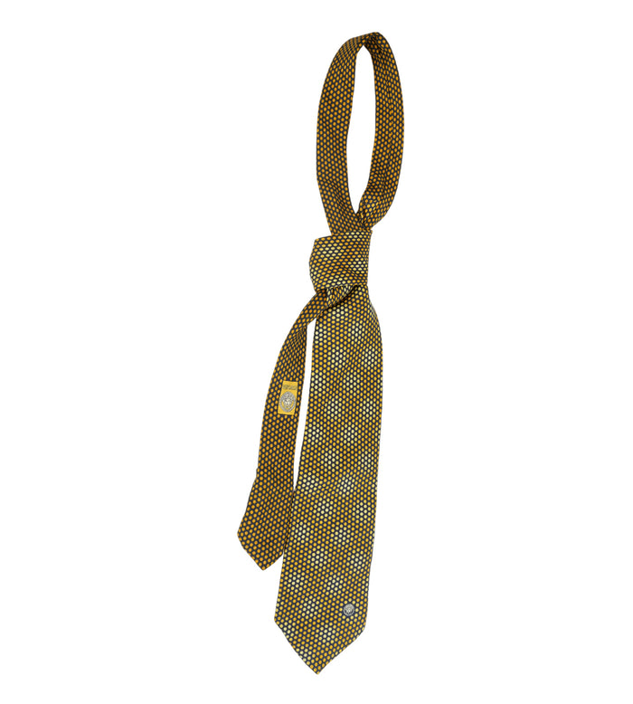 Vintage Yellow Geometric Pattern Silk Jacquard Tie
