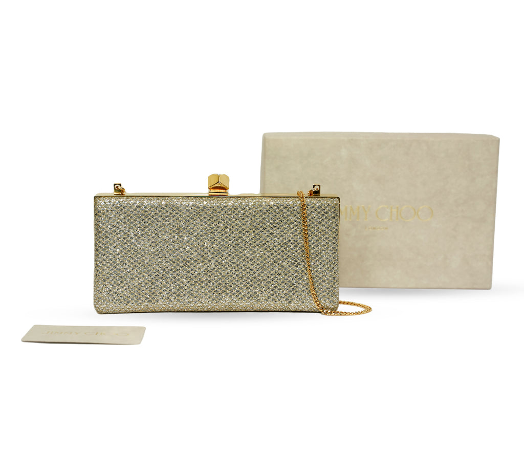 Champagne Celeste Coarse Glitter Clutch
