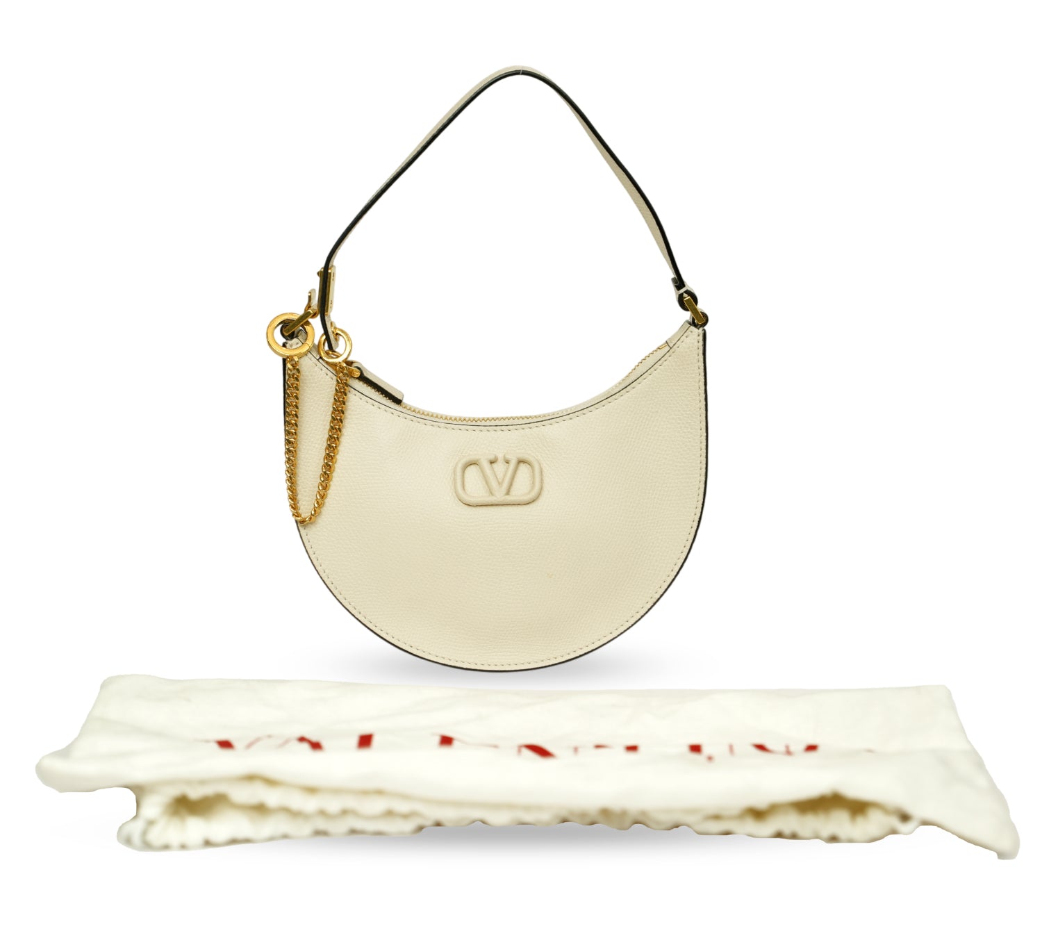 Light Ivory Mini VLogo Signature Hobo Bag
