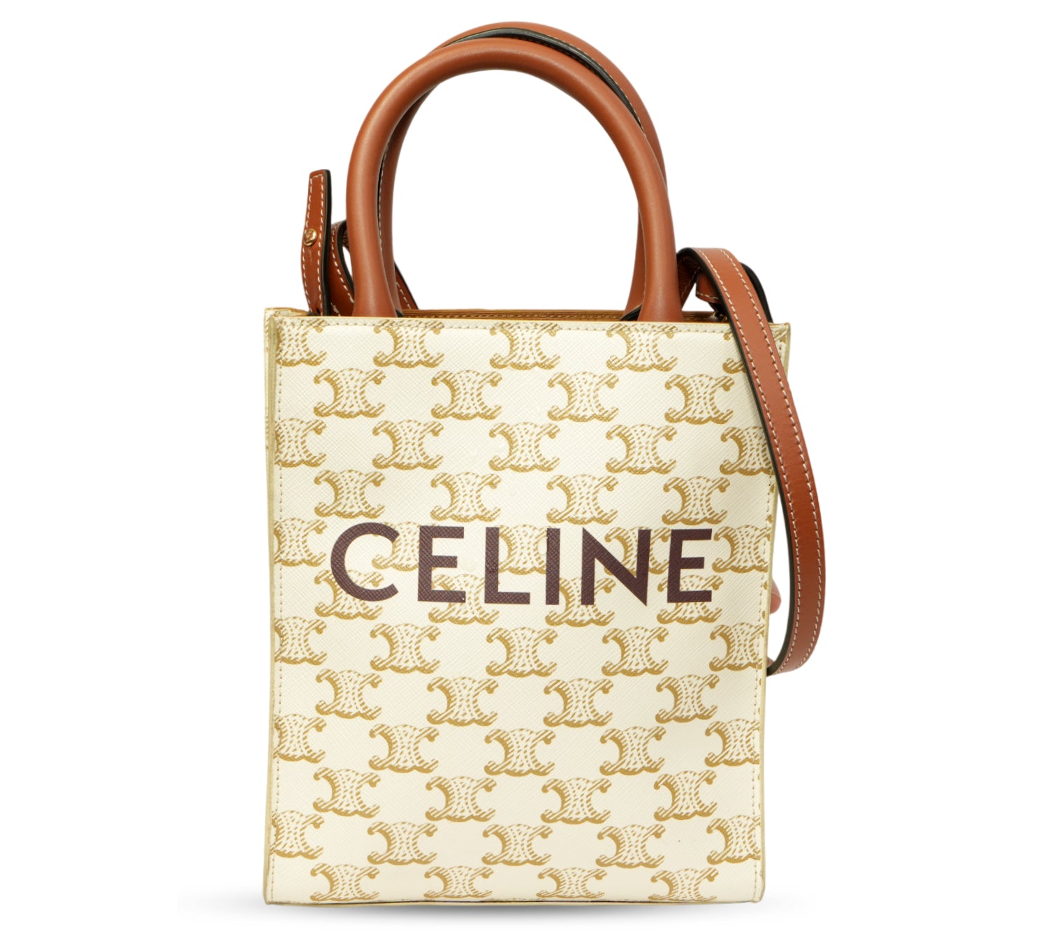 Celine  Triomphe Canvas Mini Vertical Cabas Bag
