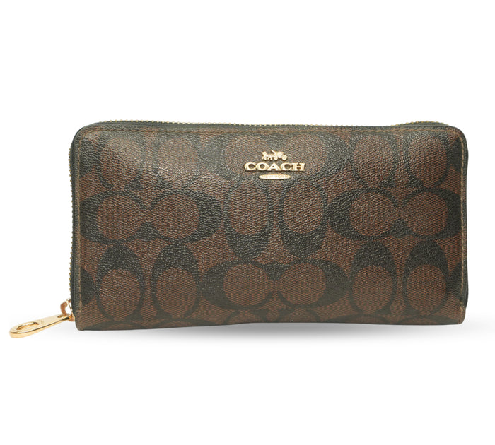 Signature Canvas Long Zip Around Wallet