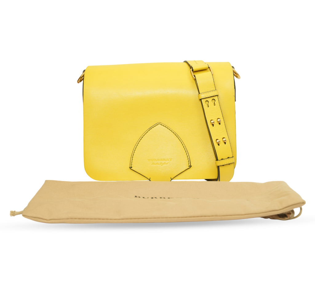 Lemon Yellow Leather Bridle Square Satchel