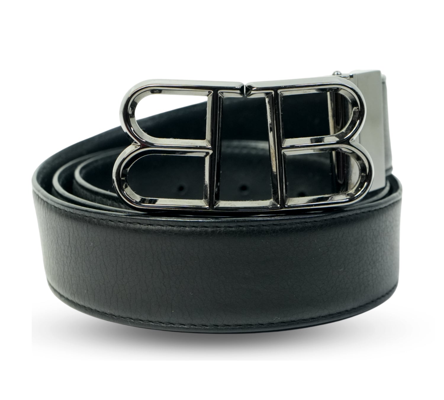 Bally  Mirror B Buckle Reversible Leather Belt Size - 80 Cm