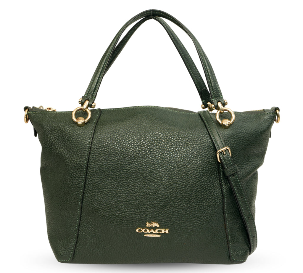 Rich Green Pebble Leather Kacey Satchel