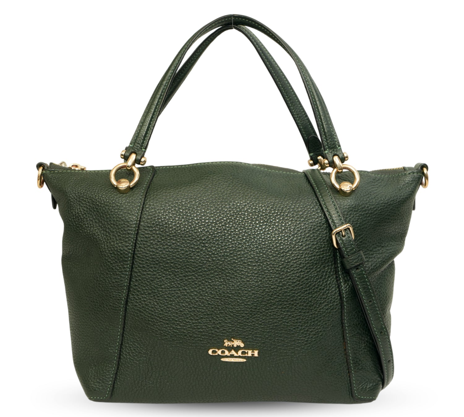 Rich Green Pebble Leather Kacey Satchel